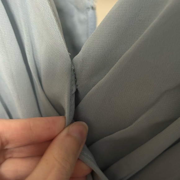 David’s Bridal Dusty Blue DayDream Dress with Flutter Sleeve Full Skirt size 0 - Picture 13 of 14